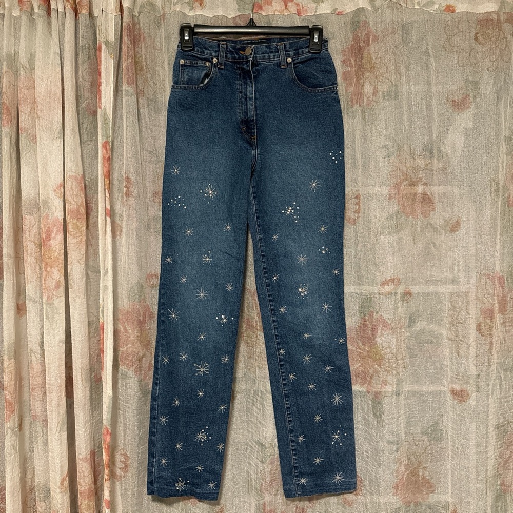 Y2K Sparkle Skinny Jeans Made in Italy Size 42